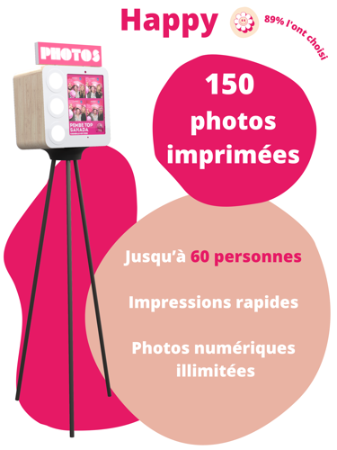 Formule Happy — photobooth Badabooth avec 150 photos imprimées